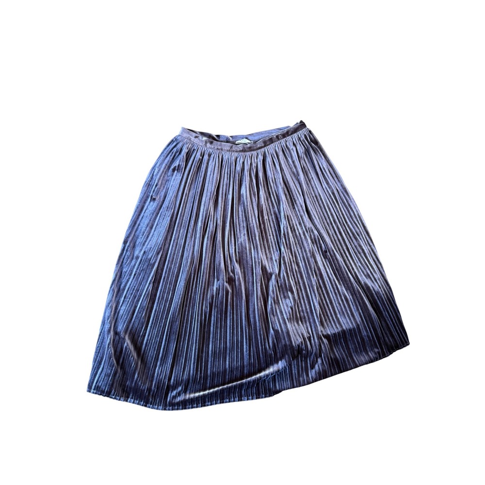 Sugarhill Brighton purple pleated velour midi skirt‎